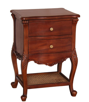 French Normandy Bedside Table 2 Drawers