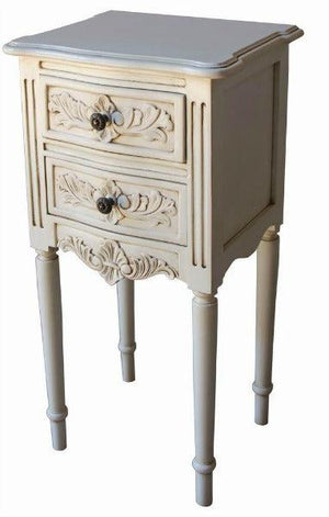 French Rococo Bedside Table with Flute Legs