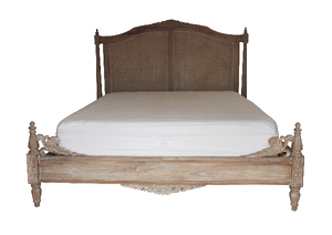 Belle French Weathered Rattan Bed