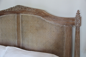 Belle French Weathered Rattan Bed