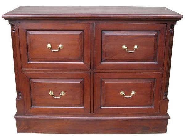 4 drawer Mahogany Filing Cabinet