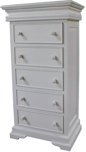 French Louis Philippe Sleigh Style Tall Narrow Chest of Drawers
