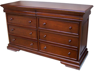 French Louis Philippe Sleigh Low Wide Chest of Drawers (6-8 drawers)