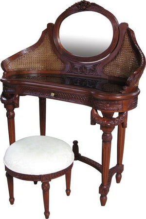 French Dressing Table with Rattan