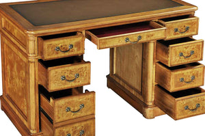Walnut Desk with Inlaid Leather Top (Medium)