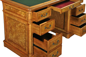 Walnut Desk with Inlaid Leather Top (Medium)