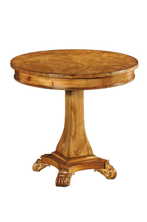 Hampton Walnut Pedestal Table with Lion Feet
