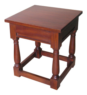 Mahogany Sleigh Stool with wooden top