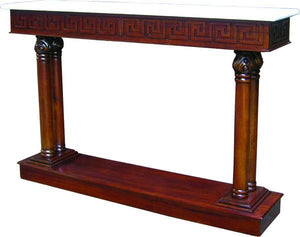 Hall Table with Marble Top and Bottom Shelf