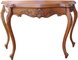 Carved French Serpentine Console Table