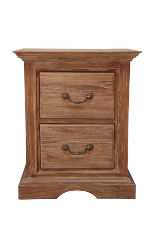 Lyon French Sleigh Weathered Bedside Table