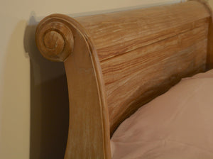 Bordeaux Weathered Teak French Sleigh Bed Frame